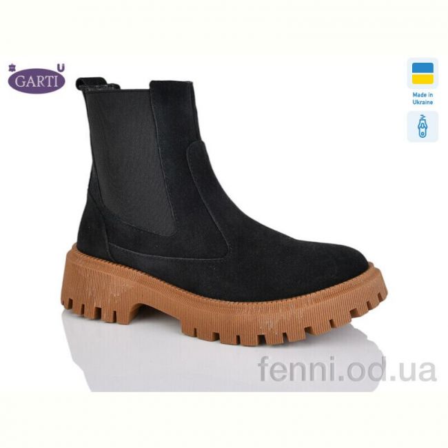 Ботинки Garti 361 чорний замш-карамель Ботинки Garti 361 чорний замш-карамель