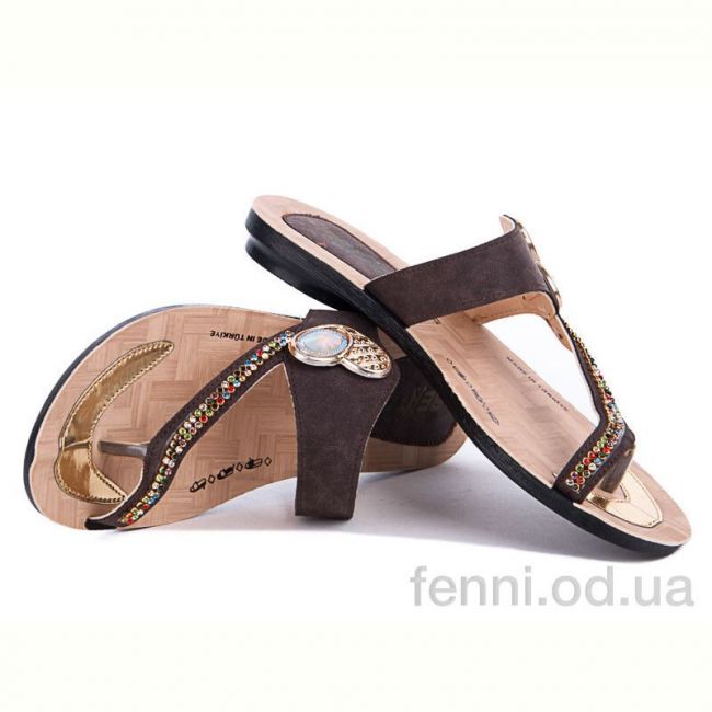 Шлепки Selena 6211 коричневый Шлепки Selena 6211 коричневый