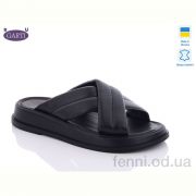 Шлепки Garti 0112 чорна шкіра