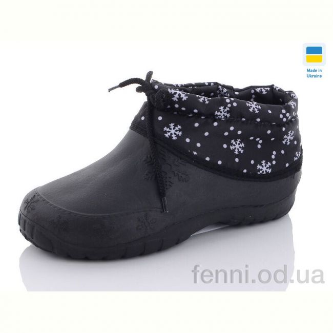 Галоши Selena 018 сніжинка чорний